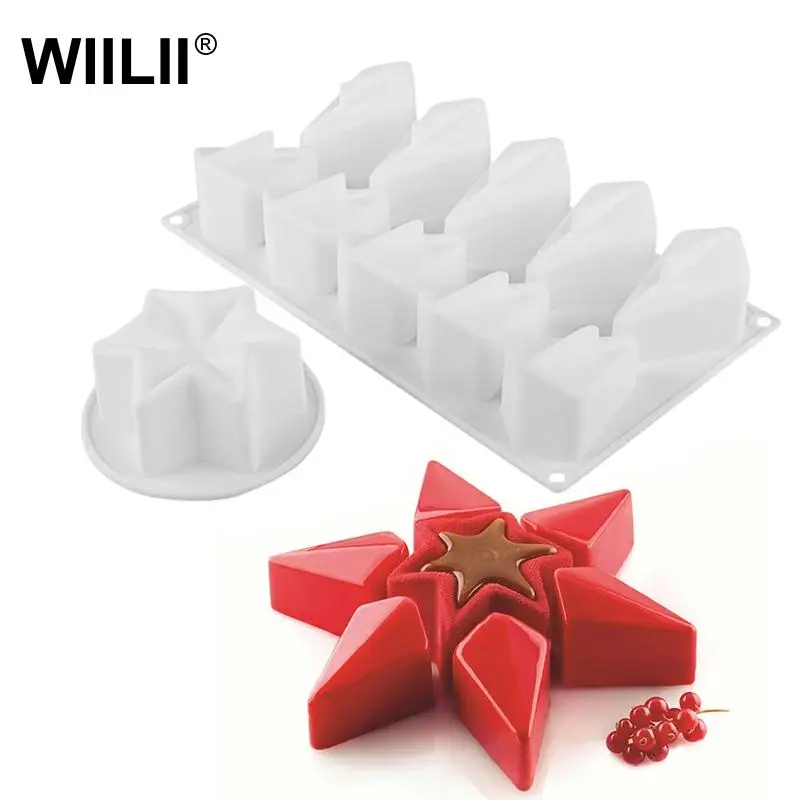 2 шт форма звезды силиконовая для торта выпечки муссов шоколадный десерт