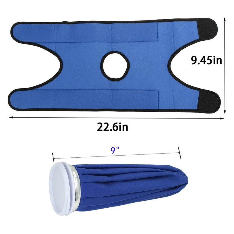 

Ice Bags with Straps, Hot Cold Therapy Reusable Ice Bag Pack & Wrap for Head, Shoulder, Back, Knee .(9 Inch, Blue)