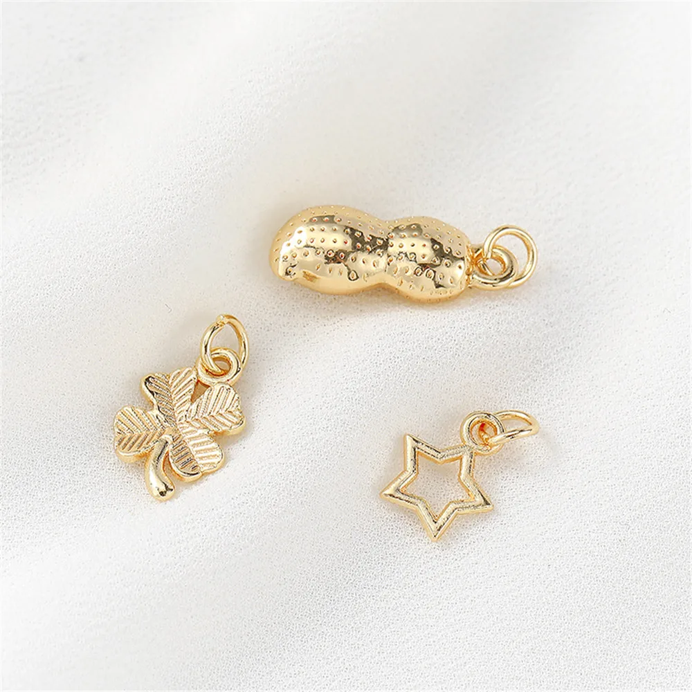 

14K gold bag lucky grass Star Pendant handmade DIY bracelet necklace jewelry material accessories