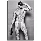 Эротический обнаженный сексуальный мужской холст на стену, художественный плакат, картина, декор для домашней комнаты, черная и белая роспись 125 (8x12 дюймов без рамы)