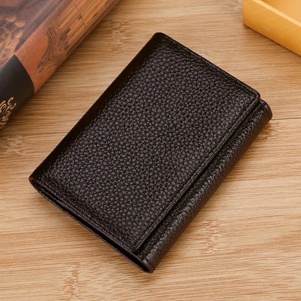 Полезные кошельки унисекс держатель для карт мужчин и женщин кожаный тройной