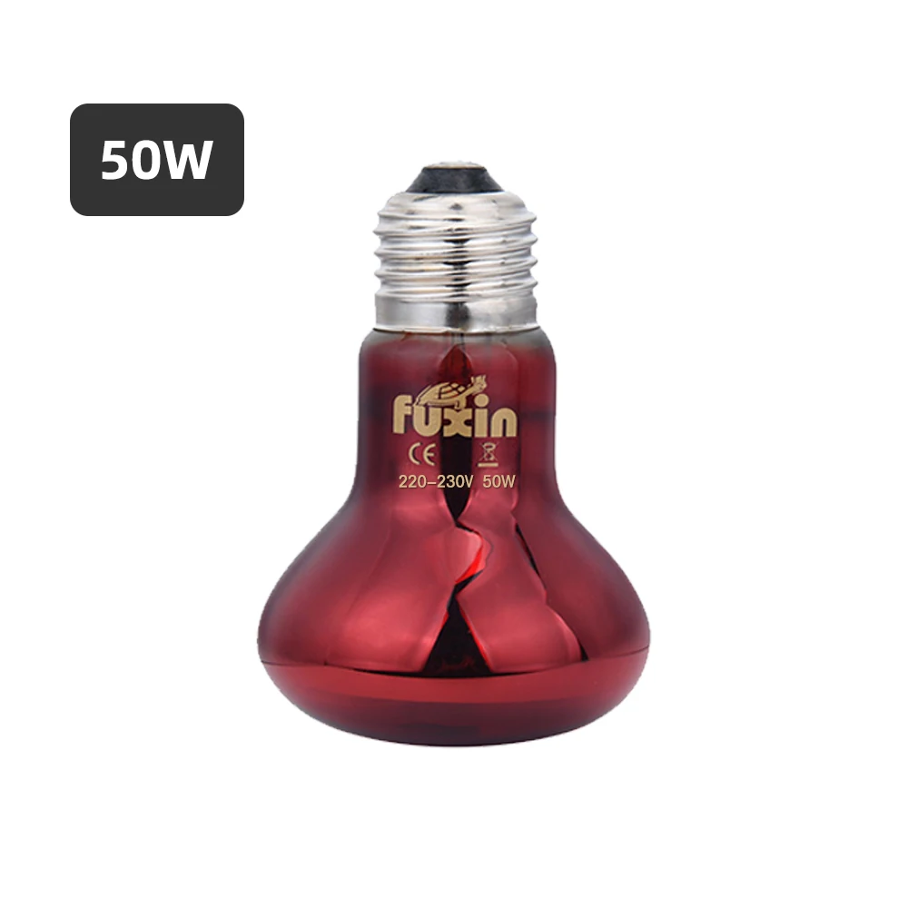 RED 50W Лампа для рептилий Mini Pet нагревательная лампа E27 УФ дневной и ночной режимы амфибия черепаха, змея лампы тепла лампа для рептилий светильник 25/50/100 Вт AC220-230V - Цвет: RED 50W