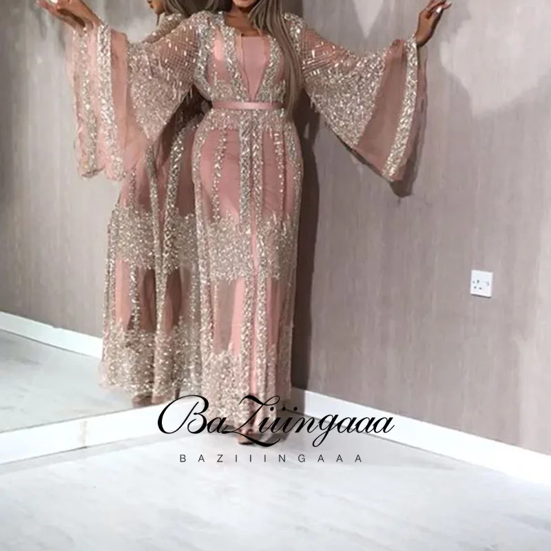 

BAZIIINGAAA Luxury Cocktail Dresses Long Woman Gown Beaded Sequins Robes de cocktail Parties Plus Size Prom Party Gowns