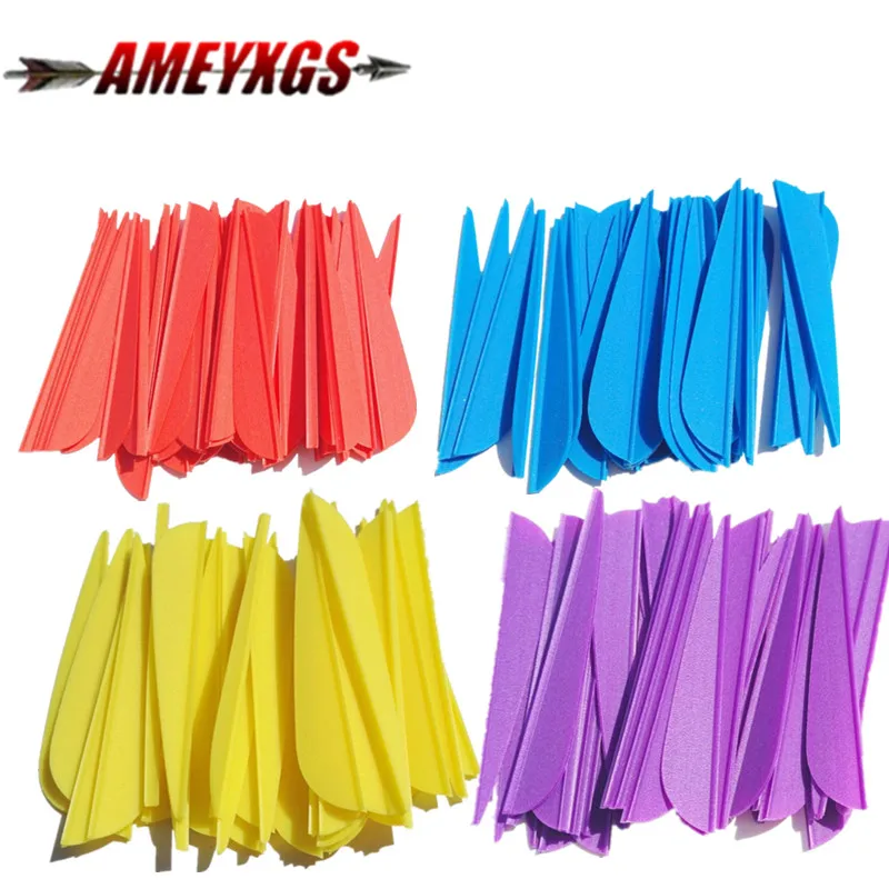50 шт. стрелы для стрельбы из лука перо 3 &quot резиновое Флетч пластик лопатки
