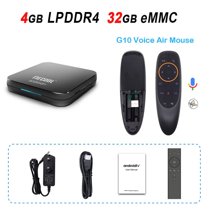 4GB 32GB G10 ТВ приставка MECOOL KM9pro Deluxe Google сертифицированная Android 9,0 ТВ приставка 4 Гб DDR4 32 Гб Amlogic S905X2 4K 5G Dual Wifi BT4.0 KM9 PRO - Цвет: 4GB 32GB G10
