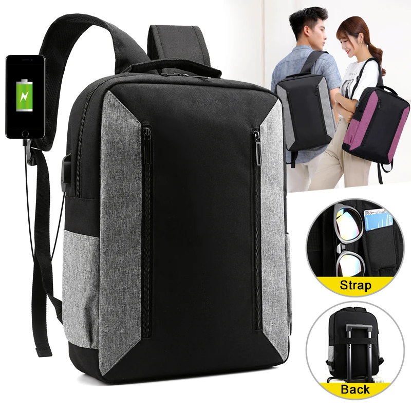 Рюкзак для ноутбука 15 6 дюйма с USB водонепроницаемый дорожный рюкзак защитой от