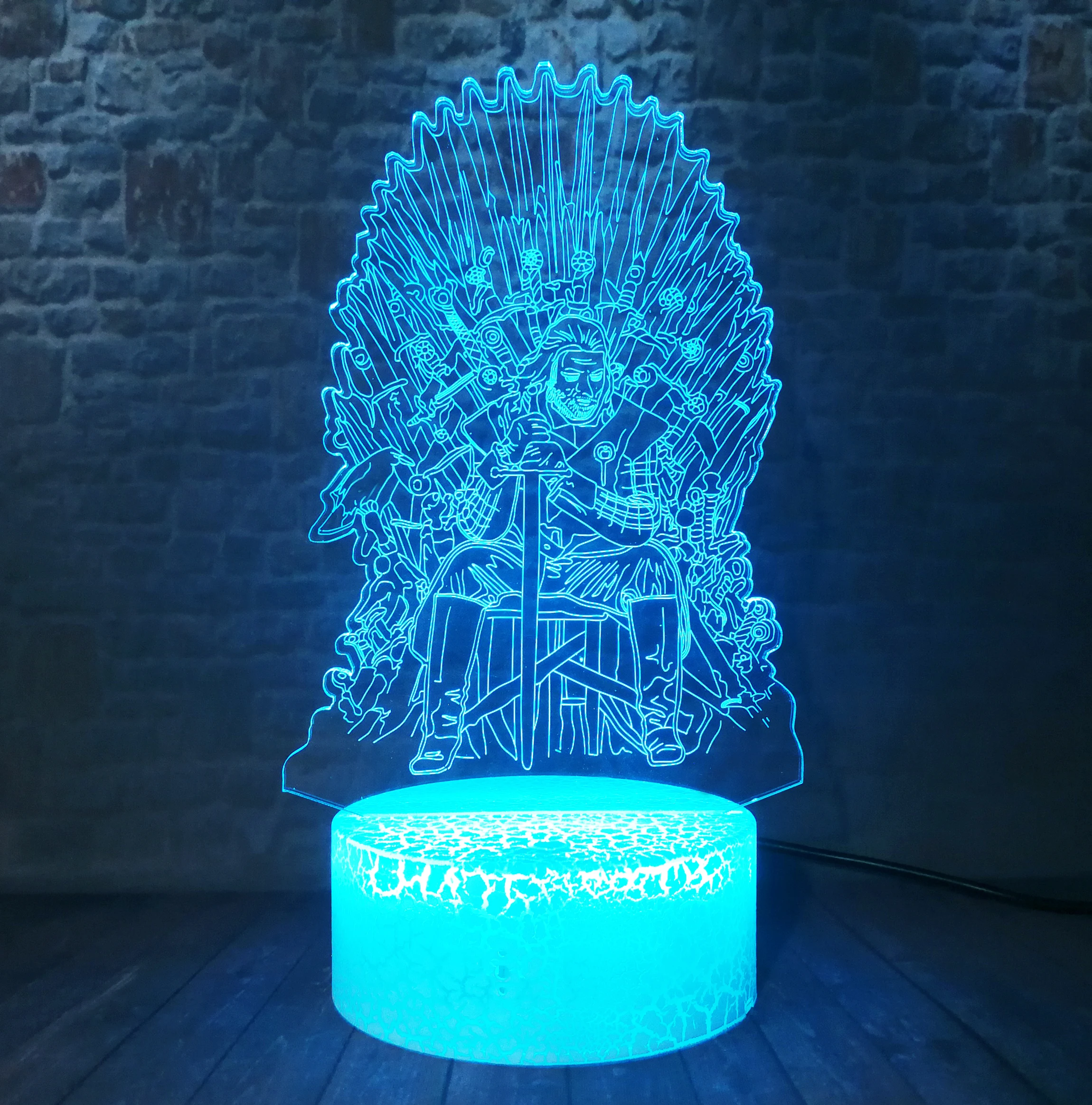 Игра престолов: Железный Трон Eddard Stark Smart 7 цветов Изменение трещин база ночник для