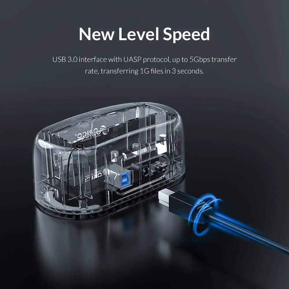 Прозрачный корпус для жесткого диска ORICO 3 5 USB 0 Гбит/с до SATA3.0 док станция HDD UASP