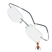 pure titanium rimless glasses frame men prescription eyeglasses women myopia optical frame screwless eyewear