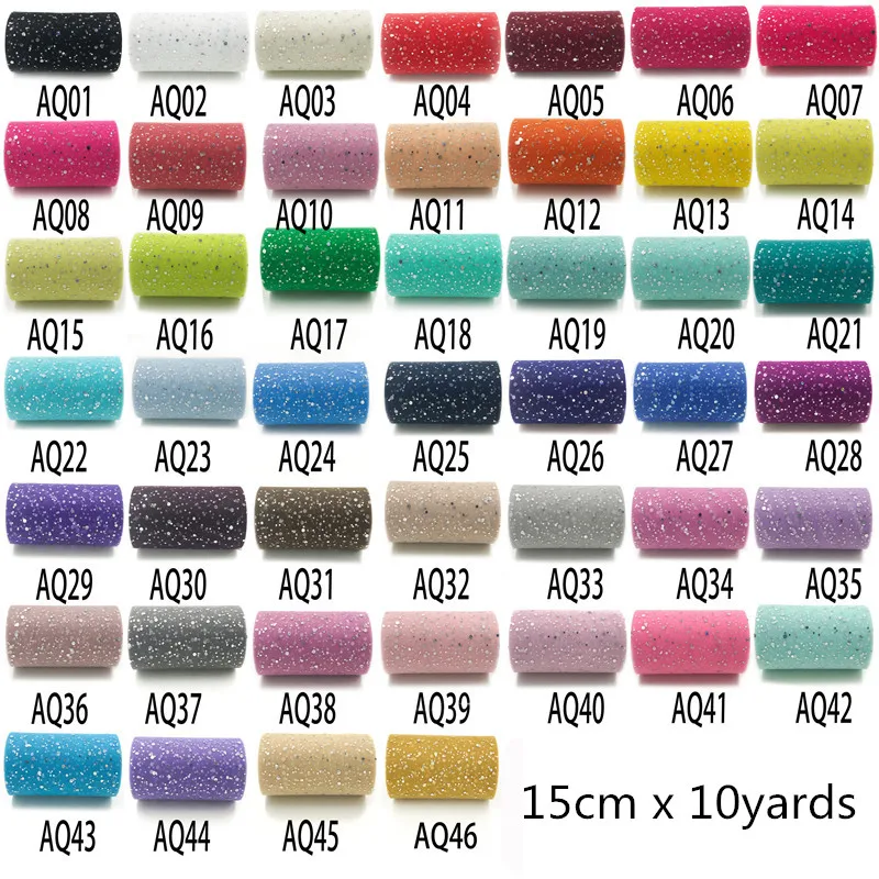 10 ярдов 15 см блеск рулон тюля с блестками свадебное украшение золотой лазер