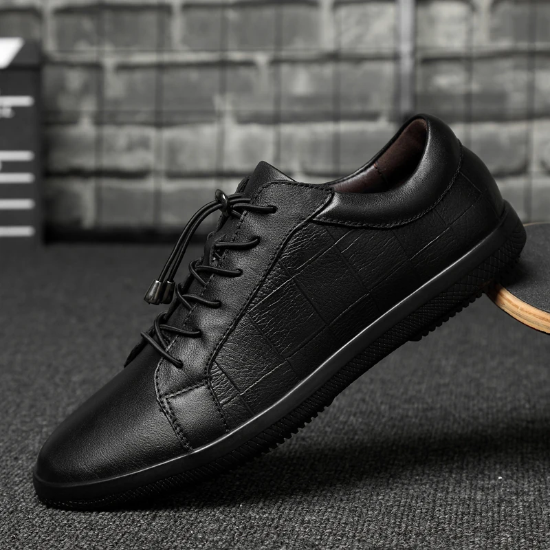 Кроссовки мужские из натуральной кожи Повседневные Дышащие прогулочная обувь