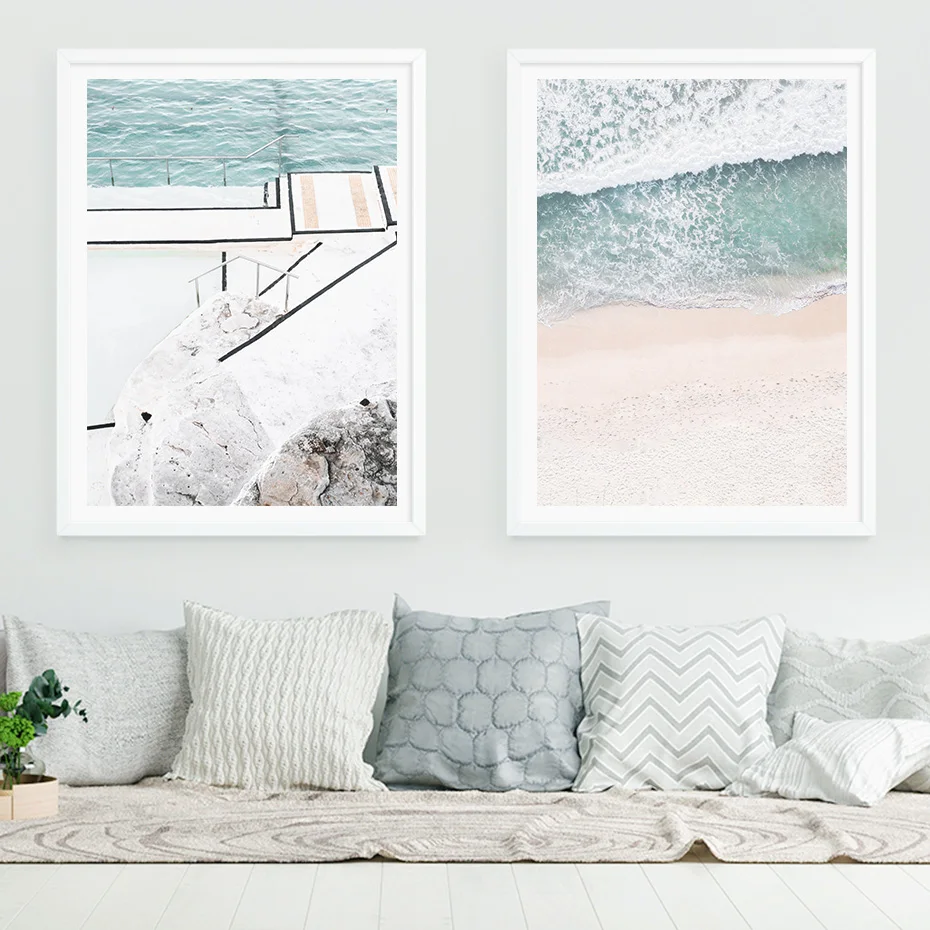 Современные настенные картины с рисунком летающего пляжа и берега|Рисование