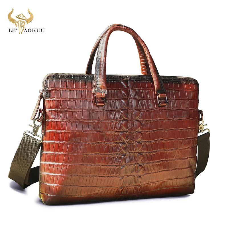 Мужской деловой чехол винный дизайнерский из натуральной кожи для ноутбука 16