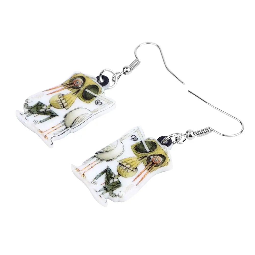 Акриловый мультяшный череп Bonsny для Хэллоуина скелет мужские украшения ювелирные