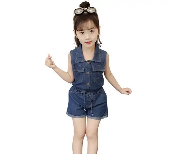Детские летние джинсовые комплекты 2020 новые рубашки + шорты комплект одежды из 2