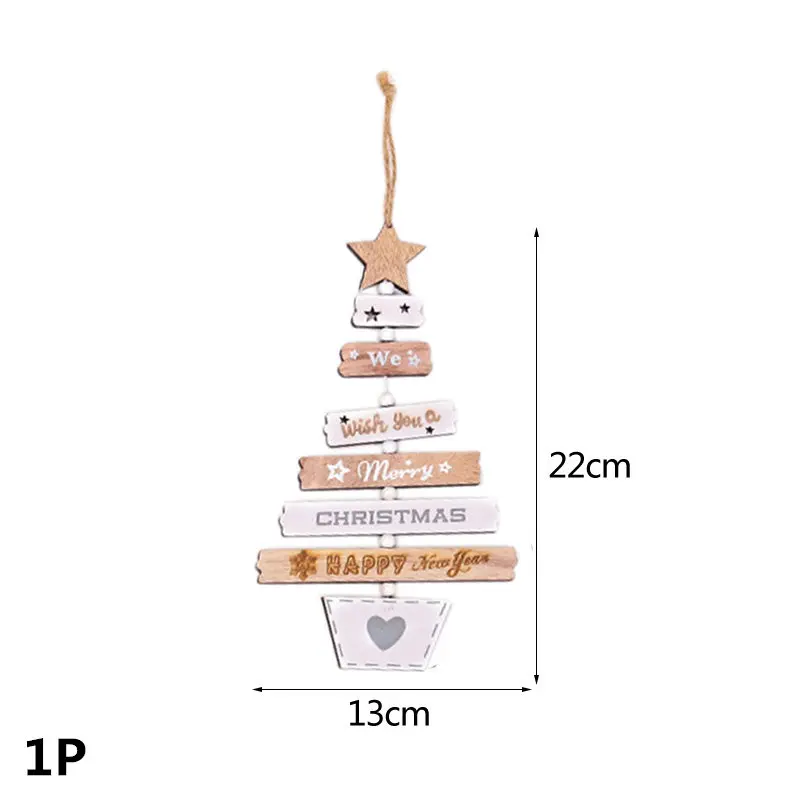 Multi Style Christmas Wooden Pendant Creative Wood Craft Ornaments DIY Chriatmas Tree Hanging Decoration Xmas Gift Supplies - Цвет: 1P-432-B04