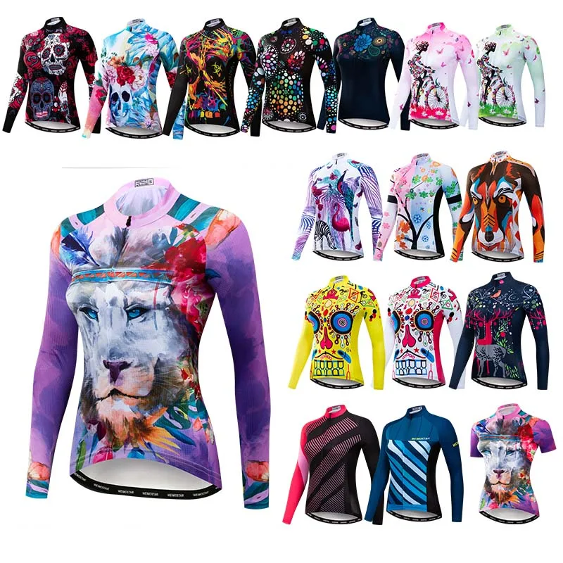 

Cycling Jersey Women Winter Long Sleeve Bike Jersey Shirts Top Lion Ladies Biking Team MTB Shirt Bicycle Clothing Ropa Ciclismo