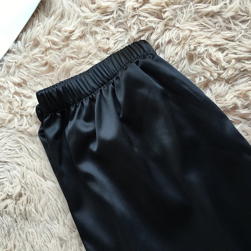 

High Grade Silk Satin Women Pajama Set Long Sleeve Robe And Pants Female Autumn Bathrobe Suit Elegant Sleepwear Homewear