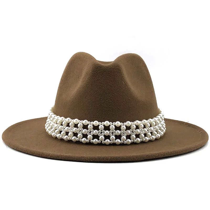 

Vintage British Men Women Fedora Hat Wide Brim Fedora Hat with Belt Buckle Jazz Chapeau Cap DM1025