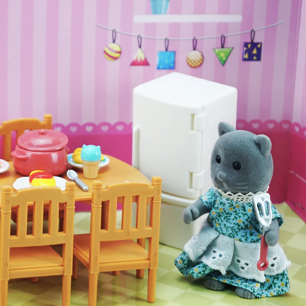 Новая семья голубых кошек с животными в лесу 1:12 дюймов кухонная утварь набор