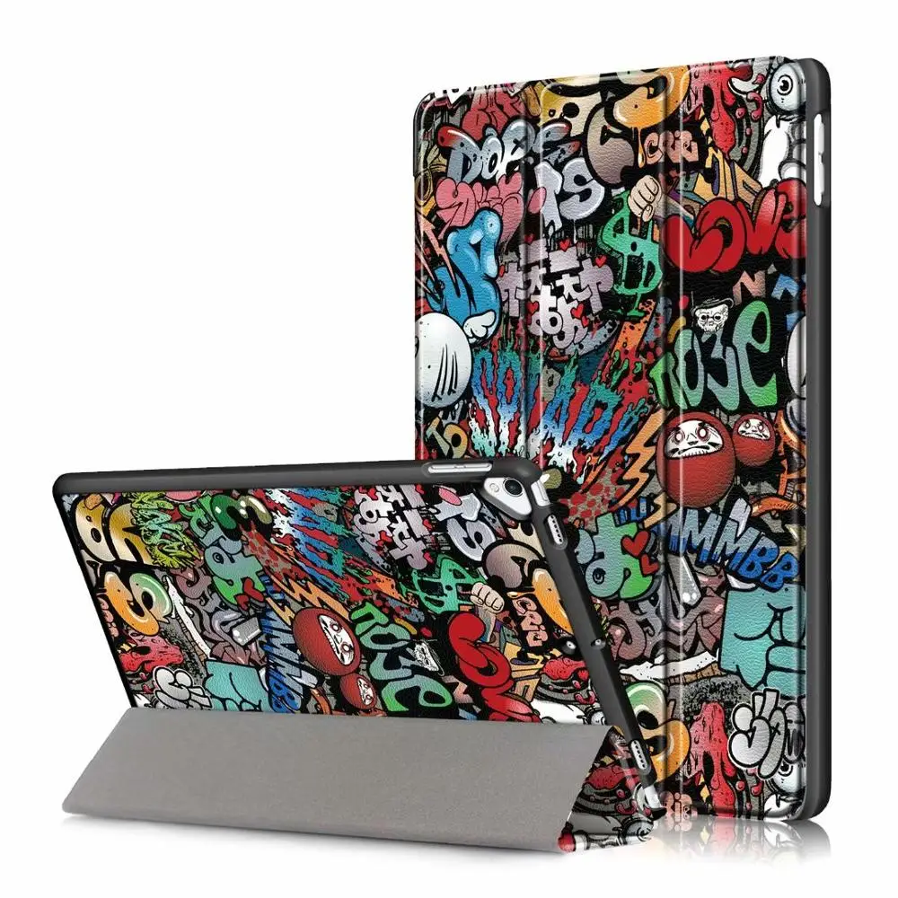 graffiti Чехол для планшета для ipad 10,2 Чехол-книжка для Apple ipad 7 7th 10," A2200 A2198 A2232 смарт-стойка защитный чехол держатель - Цвет: graffiti