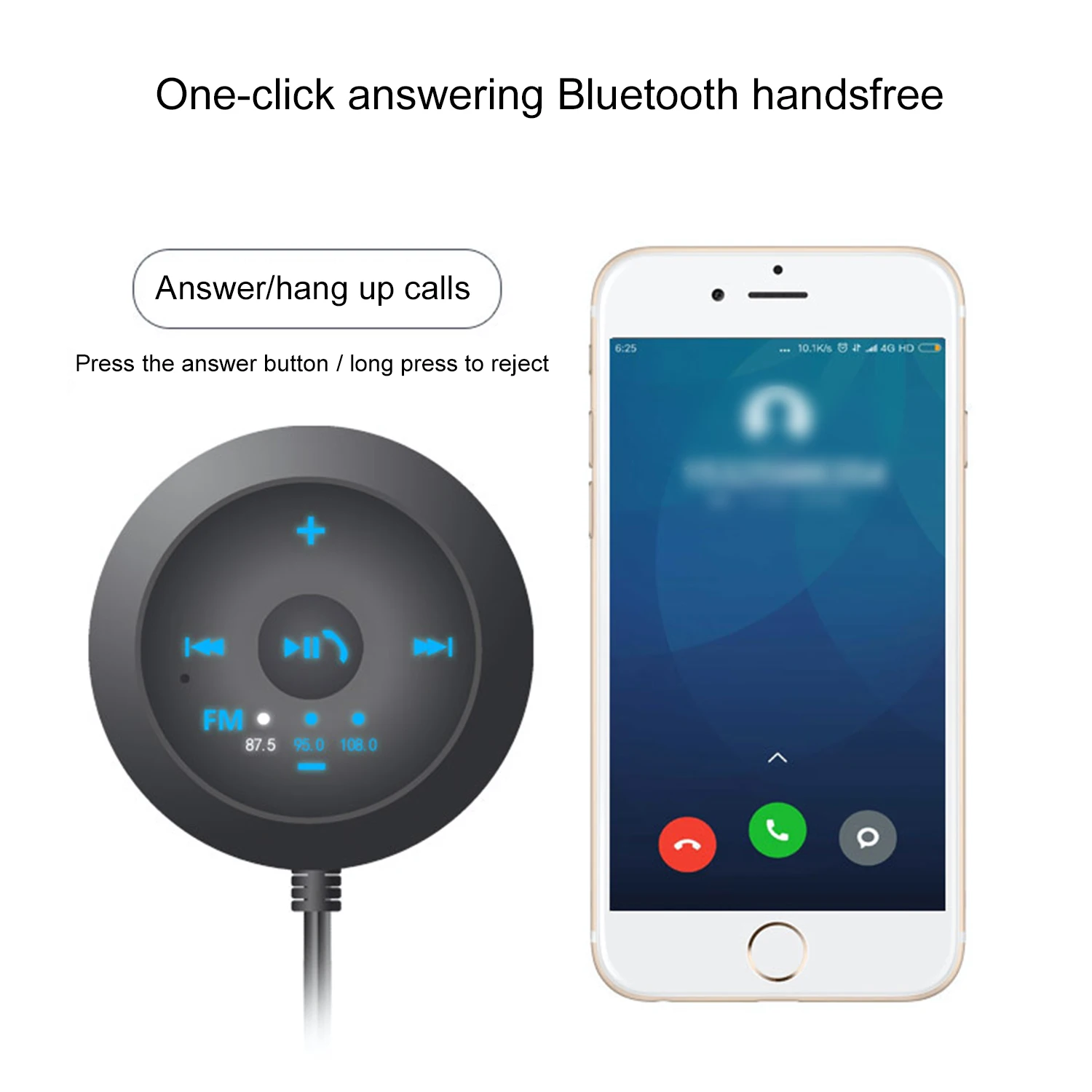 

Car 3.5mm Bluetooth Receiver Music Audio Receiver Adapter Hands-free Car Kit Streaming Kit Support Decode