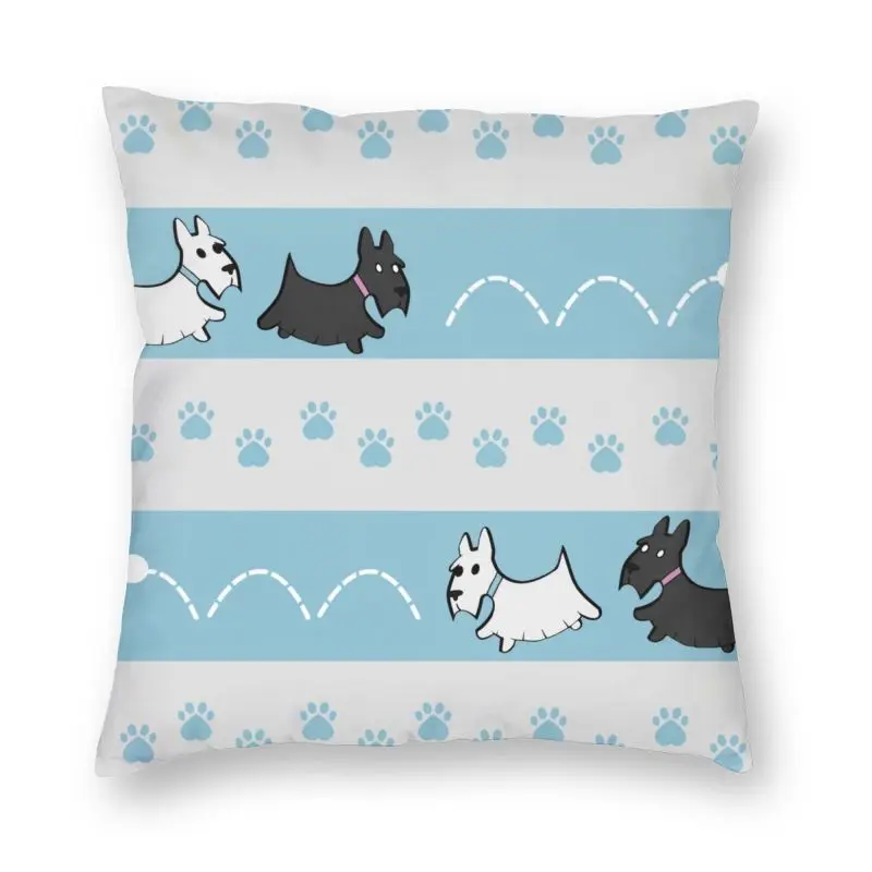 

Чехол для подушки с милым рисунком Скотти, 3D Рисунок шотландской собаки терьера, чехол для подушки для гостиной, крутая подушка, украшение д...