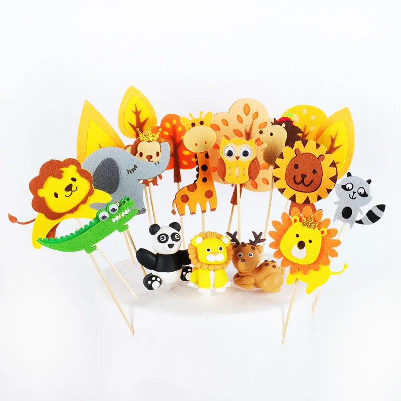 Фигурки животных для тортов в джунглях вечерние принадлежности рождения детей