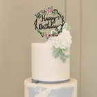 Новинка, акриловый цветок бабочки, топпер для торта С Днем Рождения, Детские вечерние украшения на день рождения, украшения для выпечки