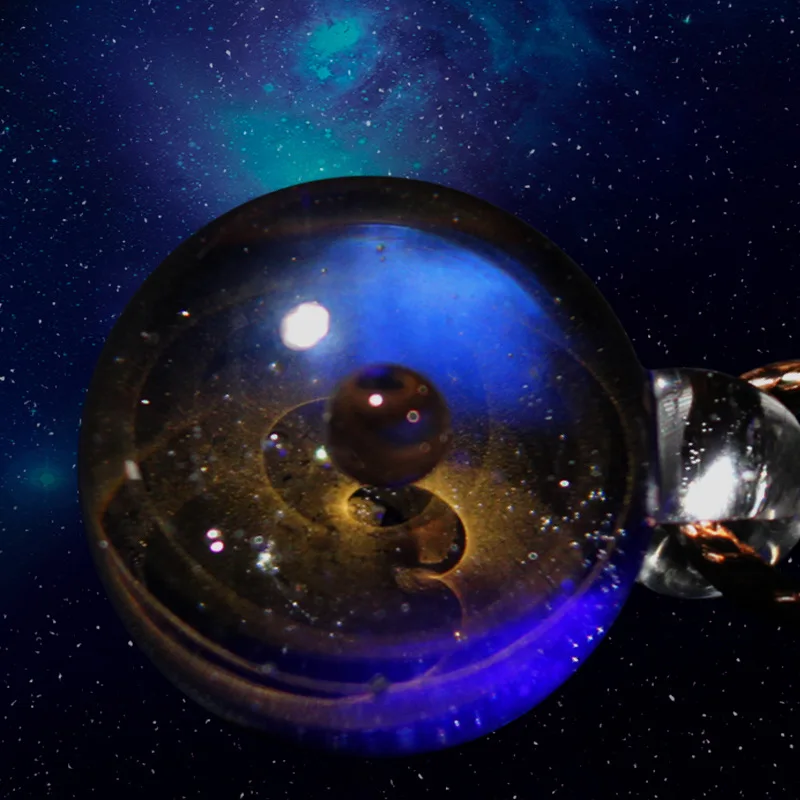 Чудесная Вселенная стеклянная бусина планеты подвеска ожерелье галактика