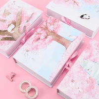 cute girl pink cherry blossom gift box diary book set hand account sticker hand account book childrens stationery gift notebook