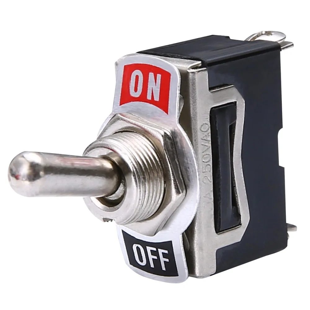 Практичный Heavy Duty 6A 250V ON/OFF SPST переключатель кулисный металлический рычаг