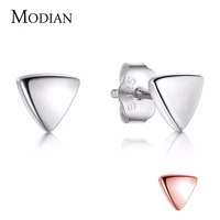 modian 2021 hot sale real 925 sterling silver fashion exquisite triangle stud earrings simple style for women jewelry bijoux