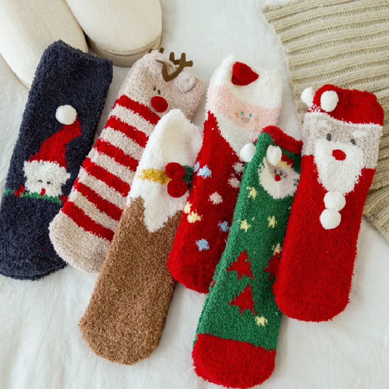 

Children's New Year Socks for Winter Children's Clothing for 1-8 Years Boys and Girls Fashion Gift Socks of Christmas Clothes