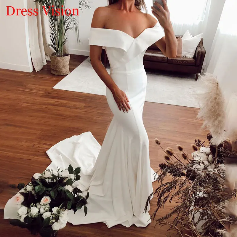 

Sexy Off The Shoulder Mermaid Wedding Dresses свадебное платье Wedding Bridal Gowns Robe De Mariée Vestidos De Novia Sweep Train