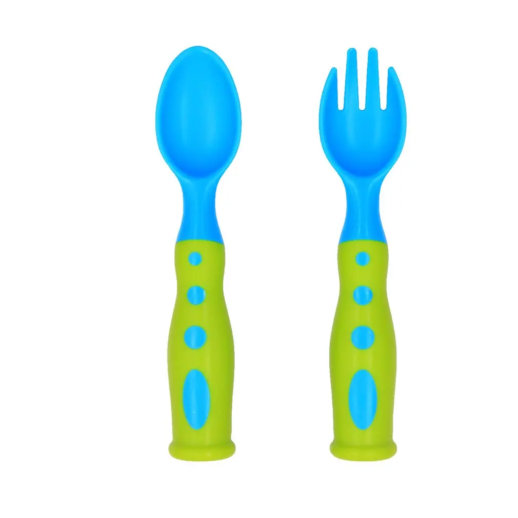 Легкая чистка двухцветные ложки для новорожденных вилка мягкая силиконовая