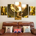 5 панелей, Картина на холсте с изображением богини Исиды, крыла Египта, настенное искусство, Декор для дома, модульные картины, плакаты и принты, декор для гостиной