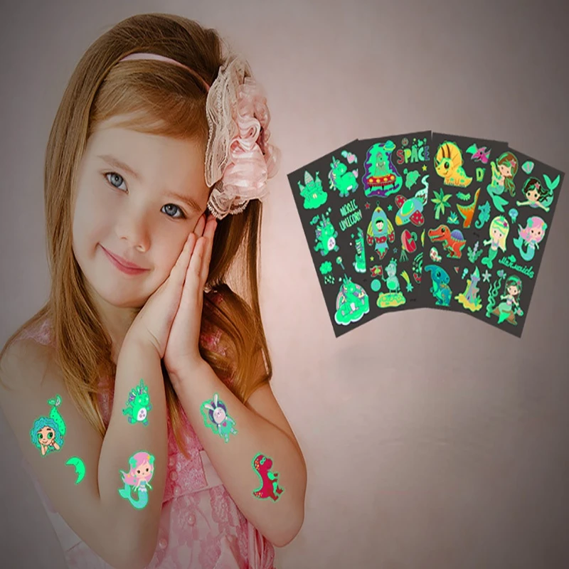 5 шт./партия светящиеся татуировки для лица | Красота и здоровье