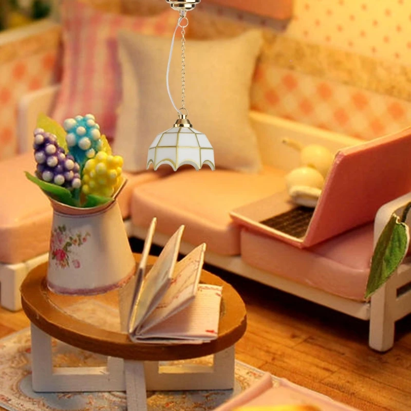 

1:12 Dollhouse Miniature Furniture 12V Ceiling Lamp Model Decoration Accessories