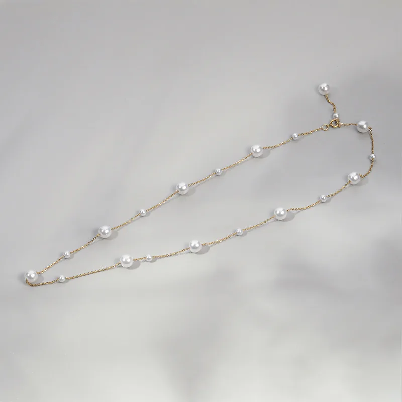 

YAOLOGE 316L Stainless Steel Wholesale Pearl Necklace For Women Casual 2021 Trend Party Gift Fashion Jewelry New collier femme