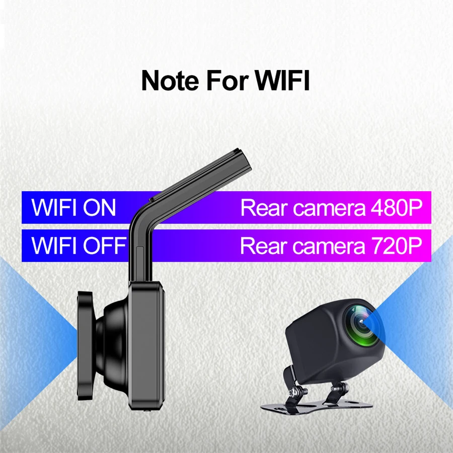 Автомобильный видеорегистратор 3 дюйма Wi-Fi GPS G-сенсор передняя камера 1080P + задняя