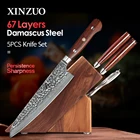 XINZUO 5 шт. Набор ножей 67 слоев Дамасская нержавеющая сталь 8 