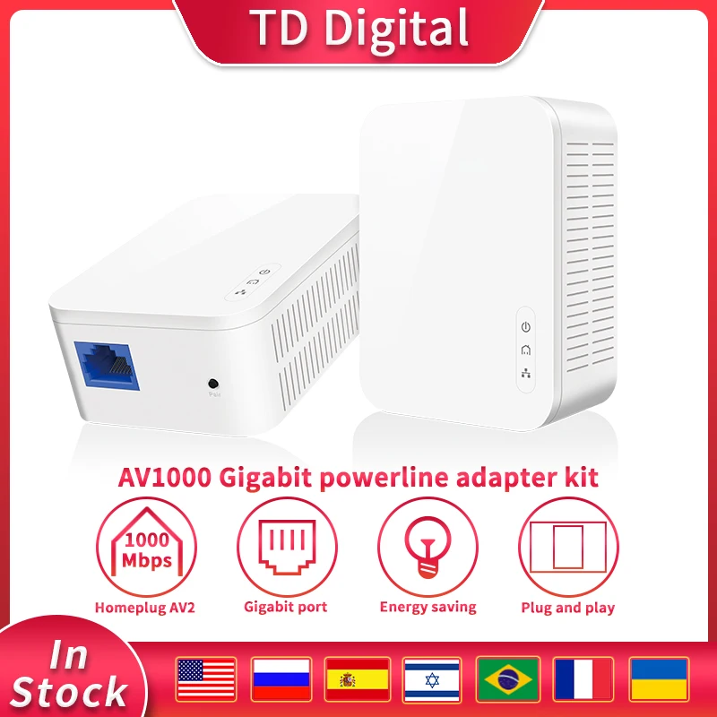 1 пара P3 AV1000 гигабитный адаптер Powerline до 1000 Мбит/с PH3 Ethernet PLC Homeplug для беспроводного
