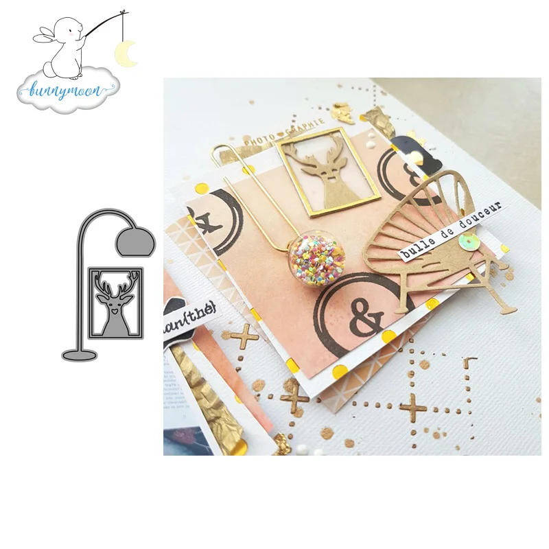 CH Street lamp and deer Stencil Metal Cutting Dies For Scrapbooking Practice Hands-on DIY Album Card Craft Decoration | Дом и сад