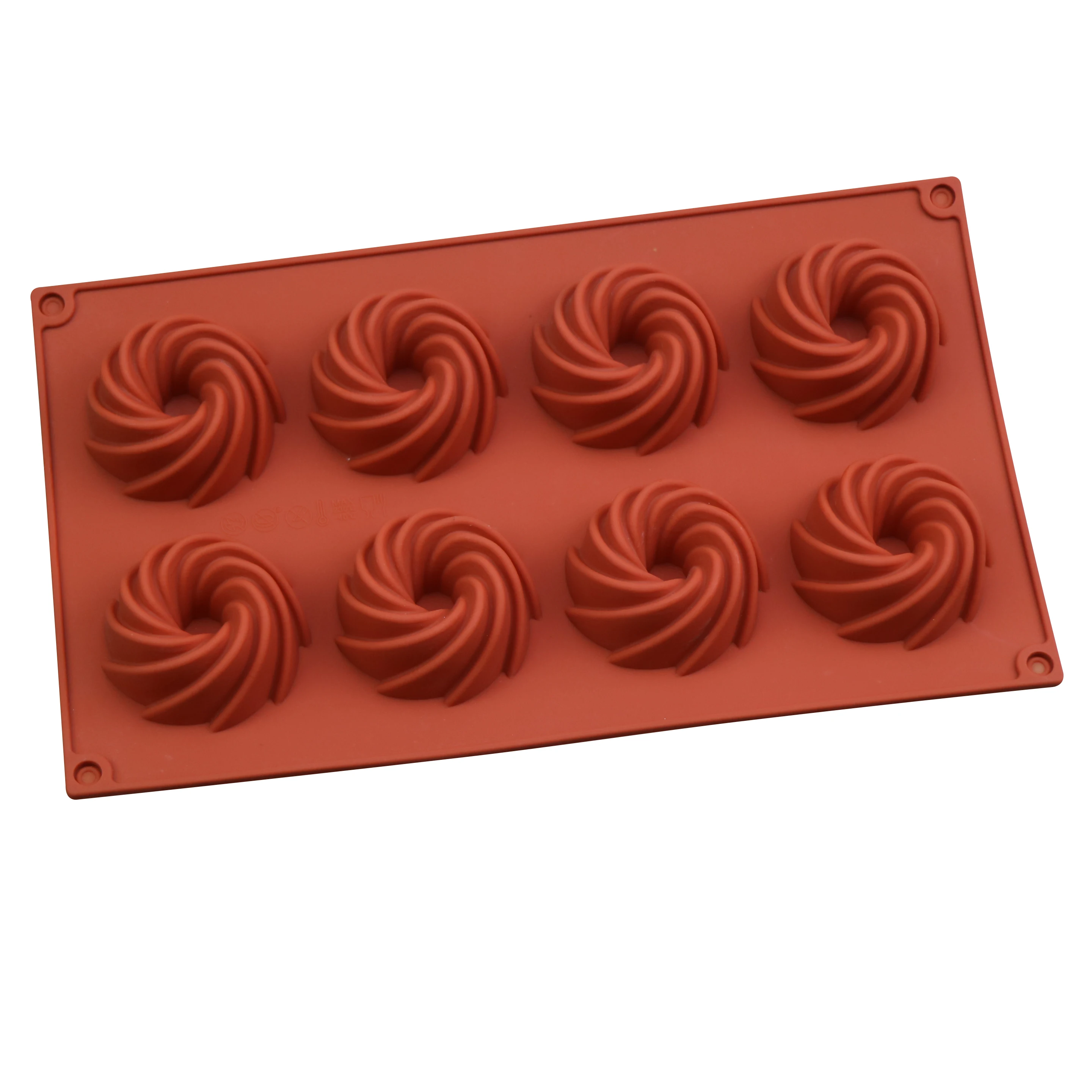 

6/8/12 Cavity Swirl Shapes Silicone Cake Mold Form Chocolate Cookies Pudding Ice Cream Trays Pastry Baking Tools Bakeware Pan