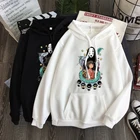 Толстовка Женская в стиле Харадзюку, модный флисовый Повседневный Свободный пуловер с японским аниме унесенным козырьком, топ с капюшоном и принтом в стиле Харадзюку