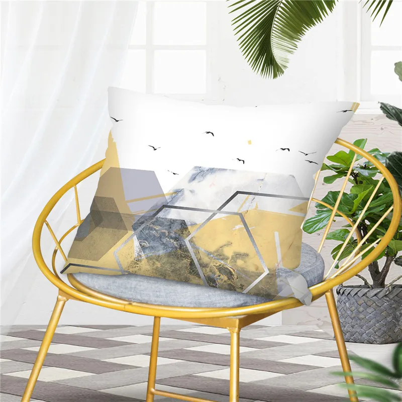 

Nordic Style Soft Polyester Geometric Figure Home Decoration Pillowcase Car Office Seat Headboard Cushion Cover
