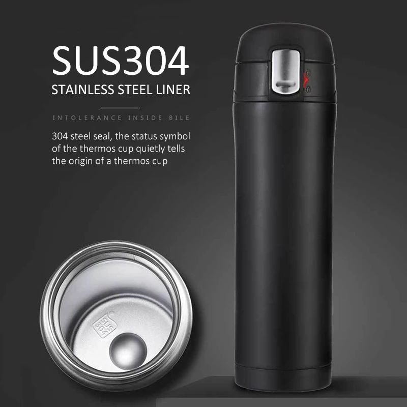 Простой и элегантный термос 500 мл из нержавеющей стали чашка студенческие