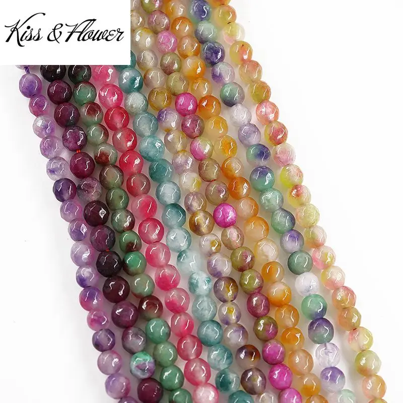 

KISS&FLOWER LB37 2021 6mm Natural Stone Jewelry DIY Making Accessories Bracelet Necklace Colorful Loose Faceted Round Beads