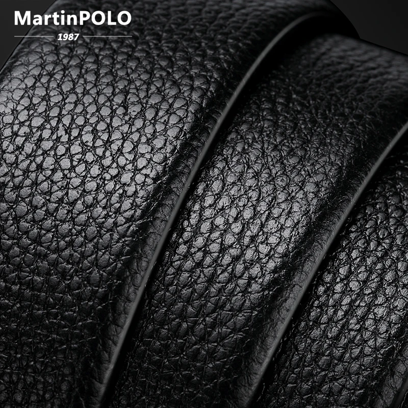 Ремень мужской из натуральной кожи с автоматической пряжкой чёрный пояс